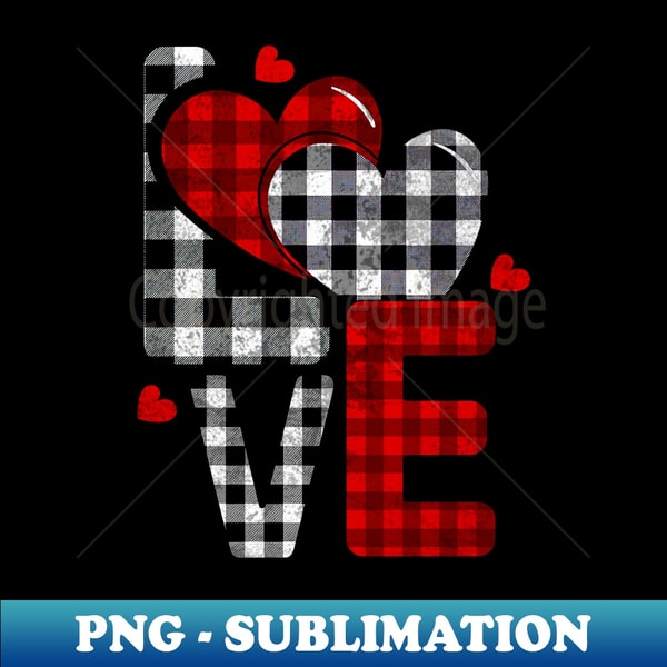 Valentine Love Heart Striped Plaid - High-Resolution PNG Sublimation File - Perfect for Sublimation Art