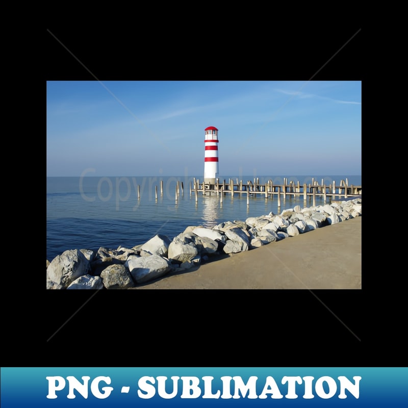 Lighthouse at Lake Neusiedler See - High-Quality PNG Sublimation Download - Enhance Your Apparel with Stunning Detail