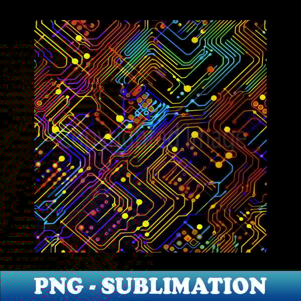 Circuit Board design illustration - PNG Transparent Sublimation File