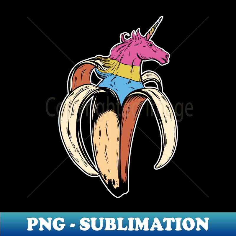 Pansexual Unicorn Banana LGBT Pride Flag - PNG Transparent Digital Download File for Sublimation