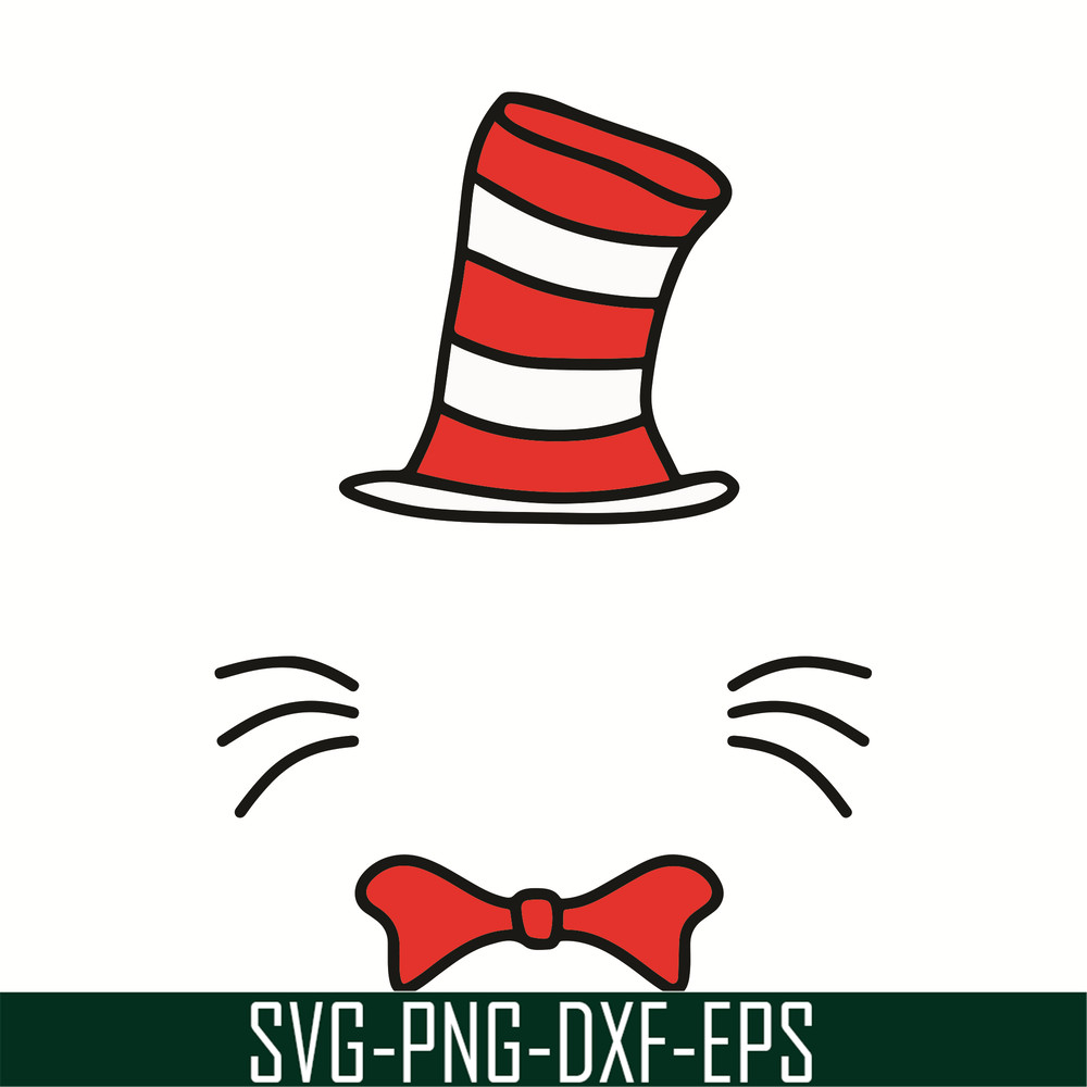DR0501213-The Original Dr. Seuss Hat svg, Dr Seuss Face svg, Cat in the Hat svg, dr svg, png, dxf, eps digital file DR0501213.jpg