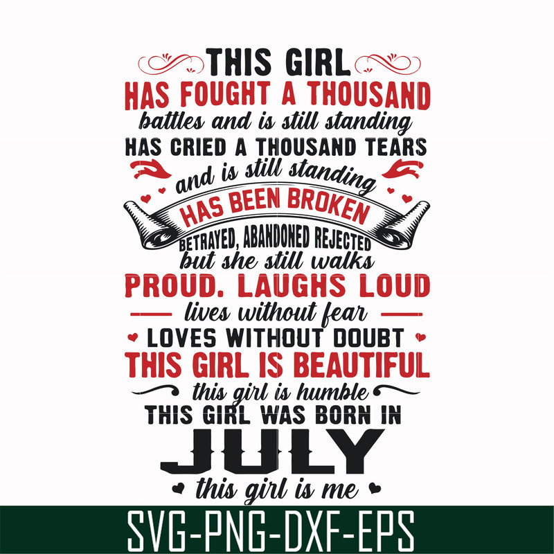 FN0001023-This girl has fought a thousand battles and is still standing this girl was born in July this girl is me svg, png, dxf, eps file FN0001023.jpg
