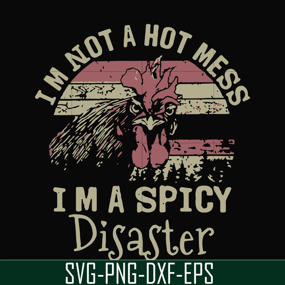 FN000129-I'm not a hot mess I'm a spicy disaster svg, png, dxf, eps file FN000129.jpg