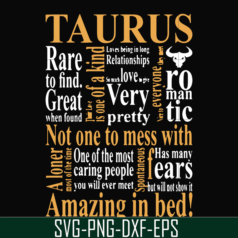 FN000375-Taurus rare to find not one to mess with amazing in bed svg, png, dxf, eps file FN000375.jpg