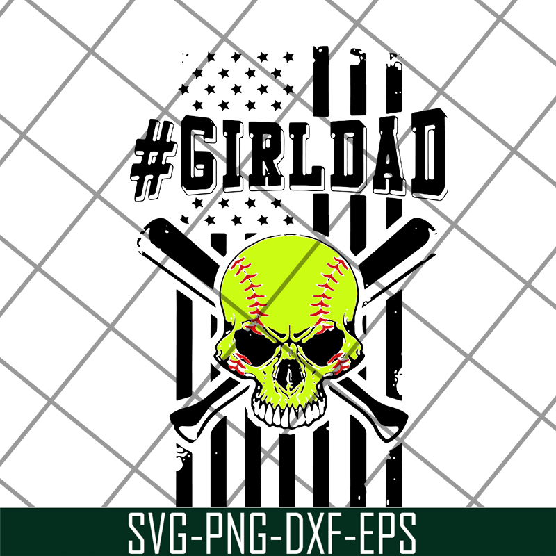 FTD19052103-Skull softball #girldad American flag svg, png, dxf, eps digital file FTD19052103.jpg