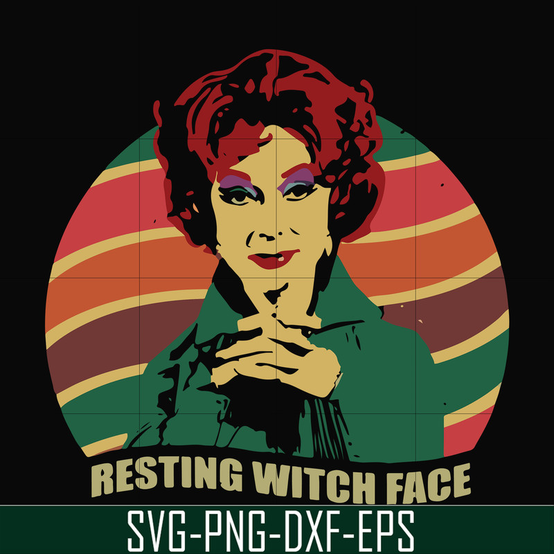 HLW24072025-Resting witch face svg, halloween svg, png, dxf, eps digital file HLW24072025.jpg