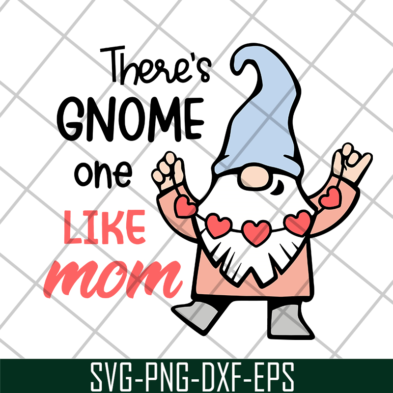 MTD05042107-There's gnome on like mom svg, Mother's day svg, eps, png, dxf digital file MTD05042107.jpg