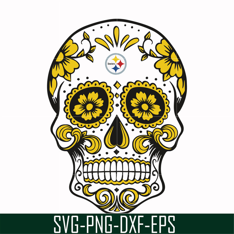 NFL0000172-Steelers skull, svg, png, dxf, eps file NFL0000172.jpg