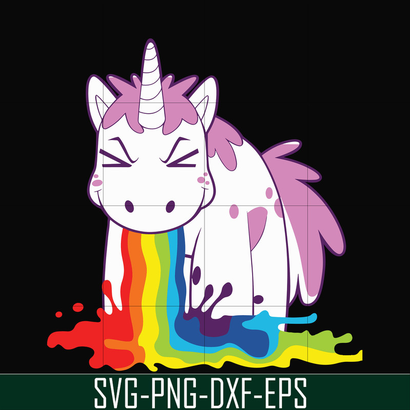 OTH0013-Cute magic unicorn and rainbow svg, png, dxf, eps digital file OTH0013.jpg