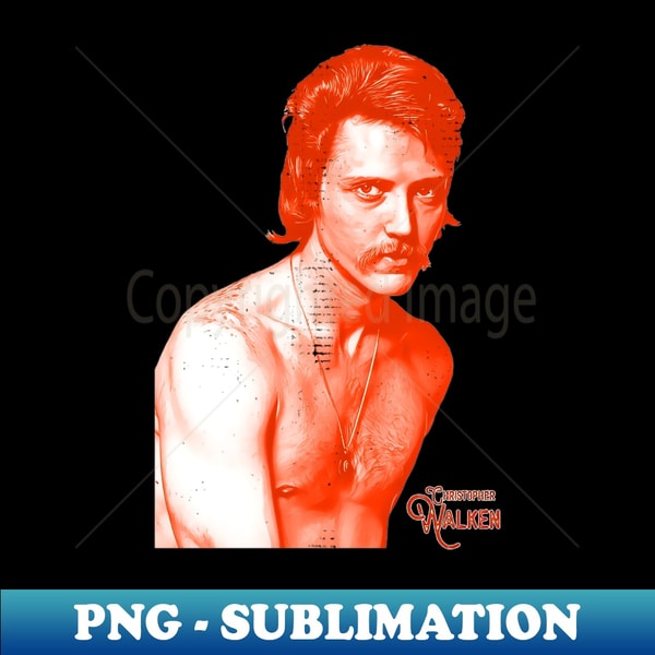 Retro Christopher Walken Stache Tribute - Instant PNG Sublimation Download
