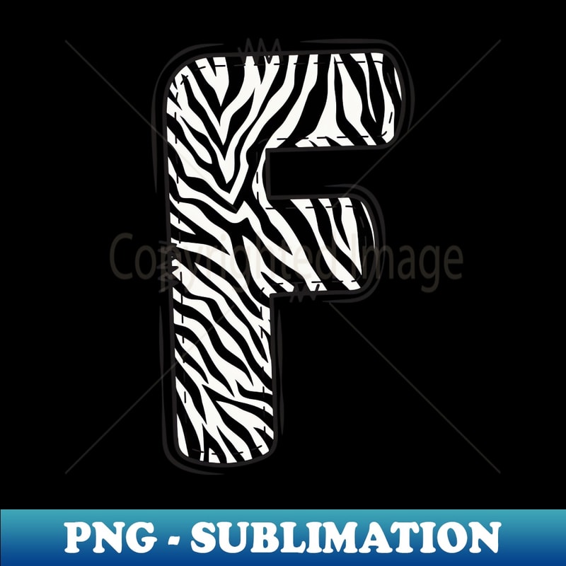 Zebra Letter F - Premium PNG Sublimation File
