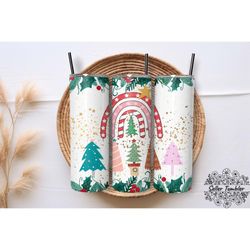 christmas tree, tumbler 20 oz warp png, skinny tumbler designs png