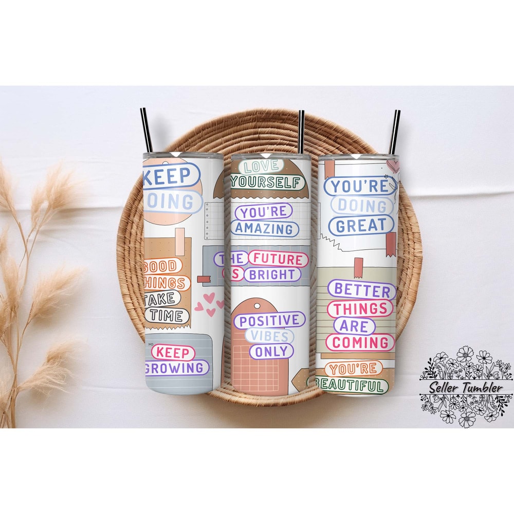 Positive Motivational, Tumbler 20 oz Warp PNG, Skinny Tumbler Designs PNG.jpg