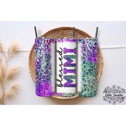 blessed mimi 20 oz, tumbler 20 oz wrap png, skinny tumbler designs png