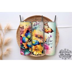 bright colors flowers 20 oz, tumbler 20 oz wrap png, skinny tumbler designs png