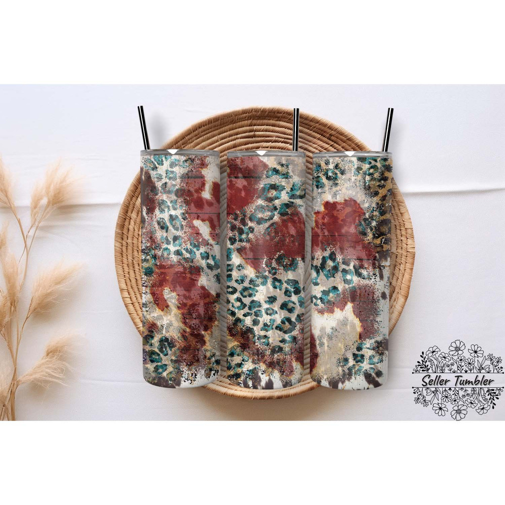 Cow Hide 20 Oz Tumbler , Tumbler 20 oz Wrap PNG, Skinny Tumbler Designs PNG.jpg