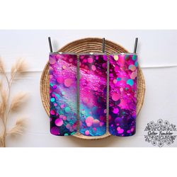 deep pink glitter holographic 20, tumbler 20 oz wrap png, skinny tumbler designs png