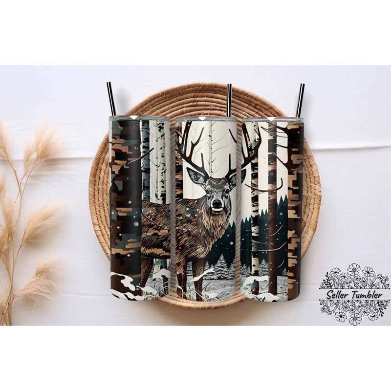 Deer Hunting Camo And Wood png , Tumbler 20 oz Wrap PNG, Skinny Tumbler Designs PNG.jpg
