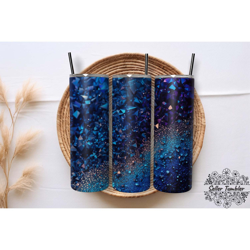Navy Blue Glitter 20 Oz , Tumbler 20 oz Wrap PNG, Skinny Tumbler Designs PNG.jpg
