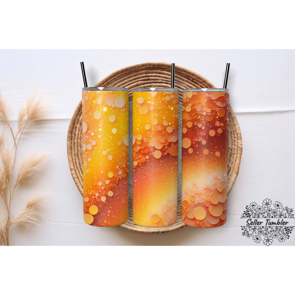 Orange Yellow Glitter 20 Oz , Tumbler 20 oz Wrap PNG, Skinny Tumbler Designs PNG.jpg