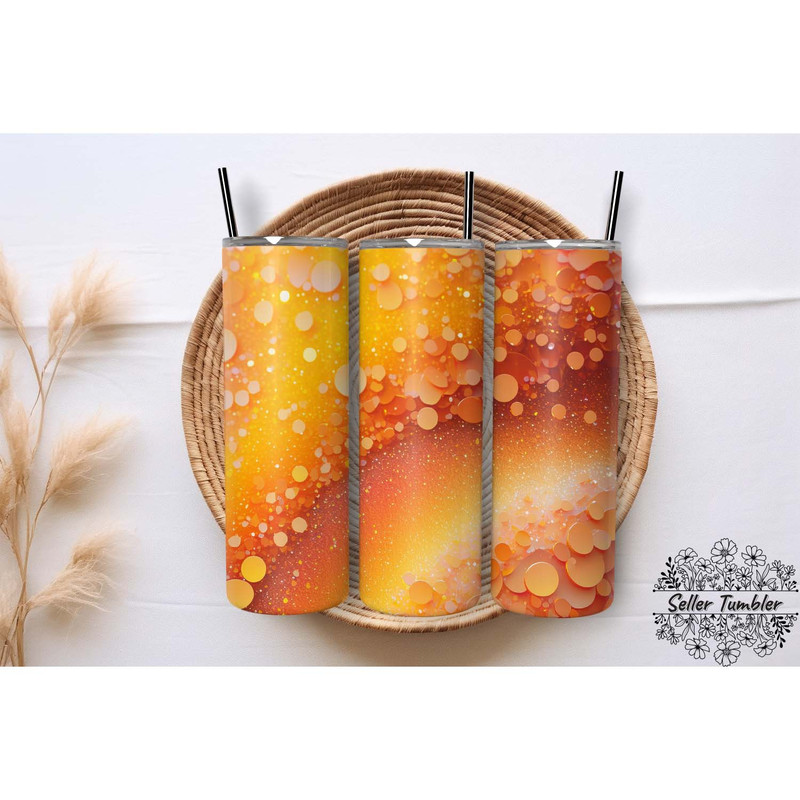 Orange Yellow Glitter 20 Oz , Tumbler 20 oz Wrap PNG, Skinny Tumbler Designs PNG.jpg