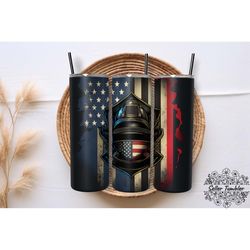 police and firefighter 20 oz, tumbler 20 oz wrap png, skinny tumbler designs png