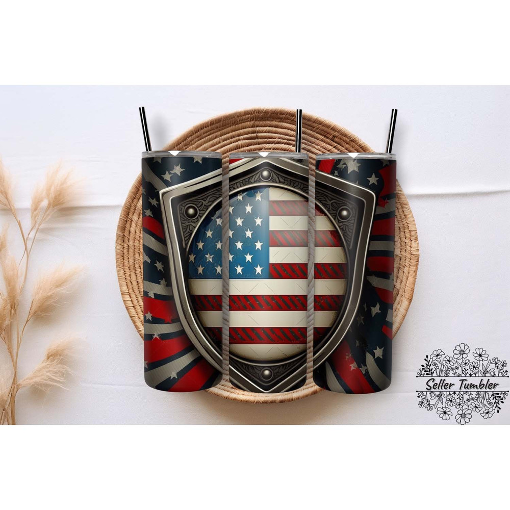 Police And Firefighter American Flag 20 Oz, Tumbler 20 oz Wrap PNG, Skinny Tumbler Designs PNG.jpg