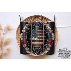 police and firefighter american flag badge 20 oz, tumbler 20 oz wrap png, skinny tumbler designs png