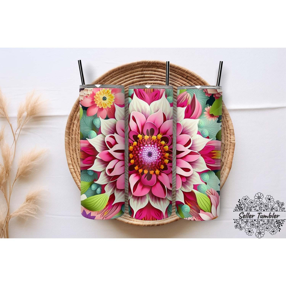 Spring Floral 20 Oz 30 Oz , Tumbler 20 oz Wrap PNG, Skinny Tumbler Designs PNG.jpg