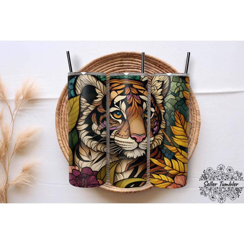 Tiger Cub 20 Oz , Tumbler 20 oz Wrap PNG, Skinny Tumbler Designs PNG.jpg