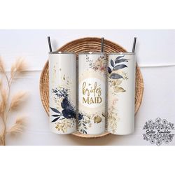 bridesmaid florals 20 oz, tumbler 20 oz wrap png, skinny tumbler designs png