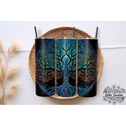 tree of life celestial neon 20 oz, tumbler 20 oz wrap png, skinny tumbler designs png