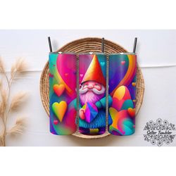 valentine s gnome love 20 oz, tumbler 20 oz wrap png, skinny tumbler designs png