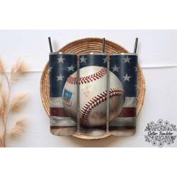 baseball usa 20 oz, tumbler 20 oz wrap png, skinny tumbler designs png