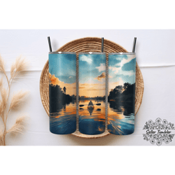 lake kayak river 20 oz, tumbler 20 oz wrap png, skinny tumbler designs png