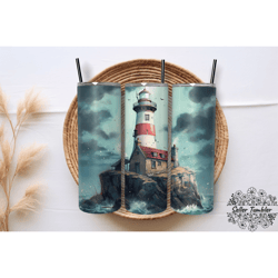 lighthouse 20 oz, tumbler 20 oz wrap png, skinny tumbler designs png