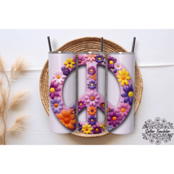 peace floral 20 oz, tumbler 20 oz wrap png, skinny tumbler designs png