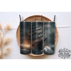 ship in the storm 20 oz, tumbler 20 oz wrap png, skinny tumbler designs png