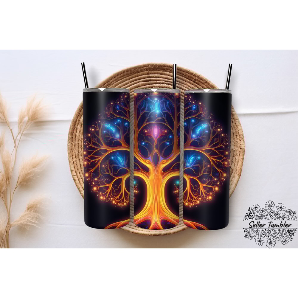 Tree Of Life 20 Oz, Tumbler 20 oz Wrap PNG, Skinny Tumbler Designs PNG.png
