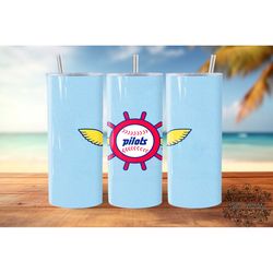 seattle pilots tumbler 20 oz wrap png, mlb tumbler wraps, football tumbler wrap png