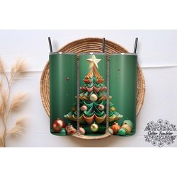 christmas tree 3d tumbler 20 oz wrap png, christmas tumbler wraps, christmas png, tree clipart