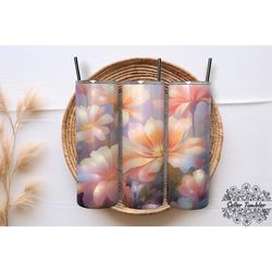pink flowers tumbler 20 oz wrap png, tumbler wraps, tumbler png, skinny clipart