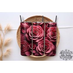 pink roses tumbler 20 oz wrap png, tumbler wraps, tumbler png, skinny clipart