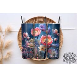 magical forest flower straight wrap tumbler 20 oz wrap png, tumbler wraps, tumbler png, skinny clipart