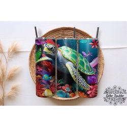 sea turtle tumbler 20 oz wrap png, tumbler wraps, tumbler png, skinny clipart