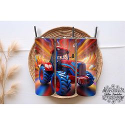 patriotic tractor tumbler 20 oz wrap png, tumbler wraps, tumbler png, skinny clipart