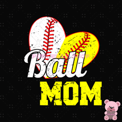 ball mom funny heart softball mother day png, mothers day png, mom png design, mom sublimation