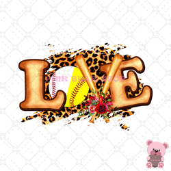 love baseball bat sport leopard print png, mothers day png, mom png design, mom sublimation