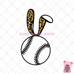 softball sport leopard bunny ears baseball png, mothers day png, mom png design, mom sublimation