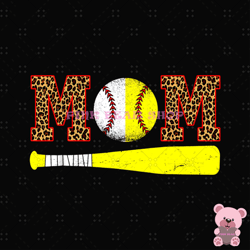 sport mom leopard baseball bat clipart png, mothers day png, mom png design, mom sublimation